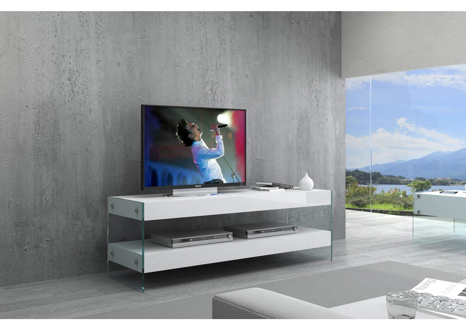 White Cloud Mini TV Base,J&M Furniture