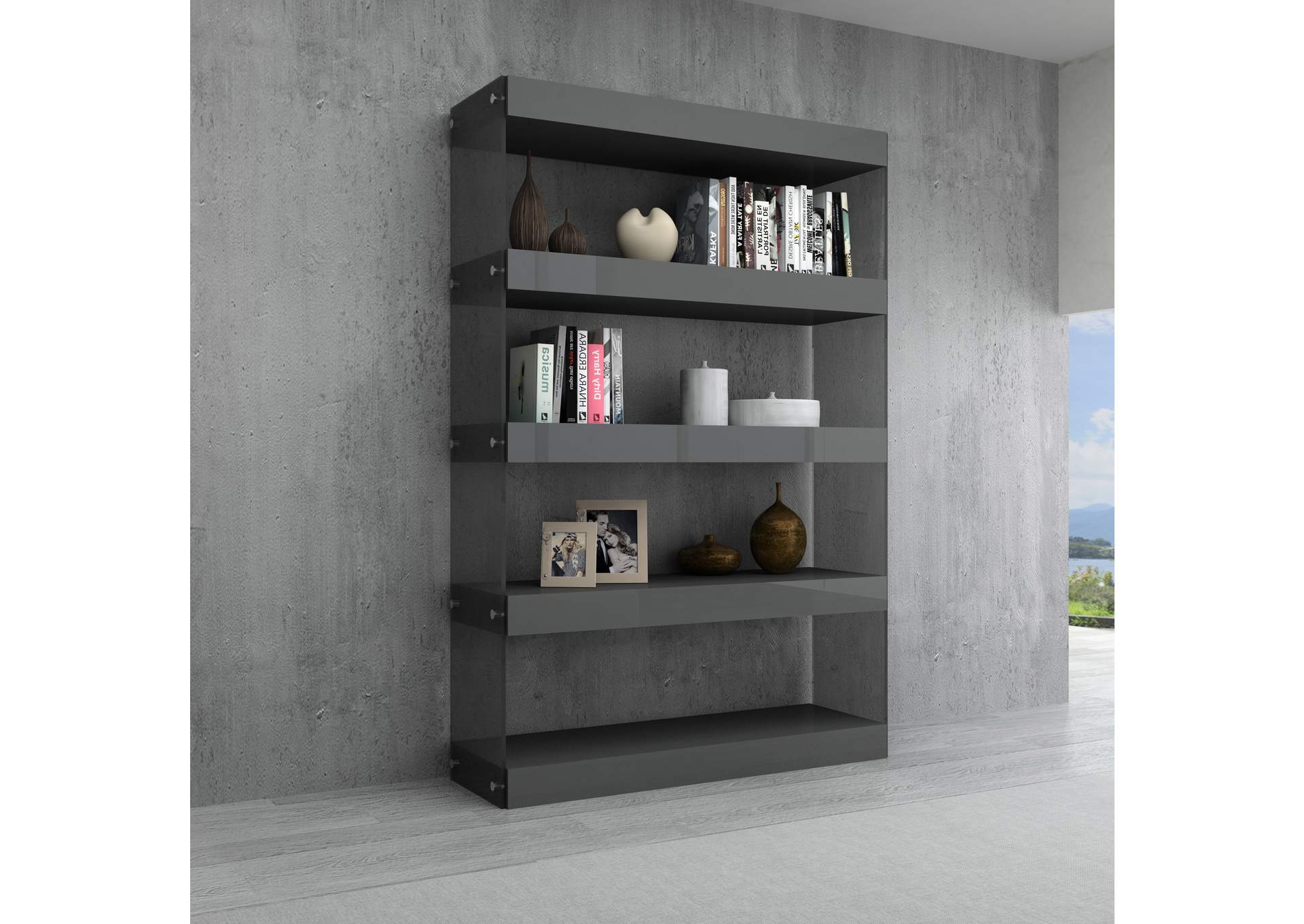 Cloud Curio Unit in Grey High Gloss,J&M Furniture