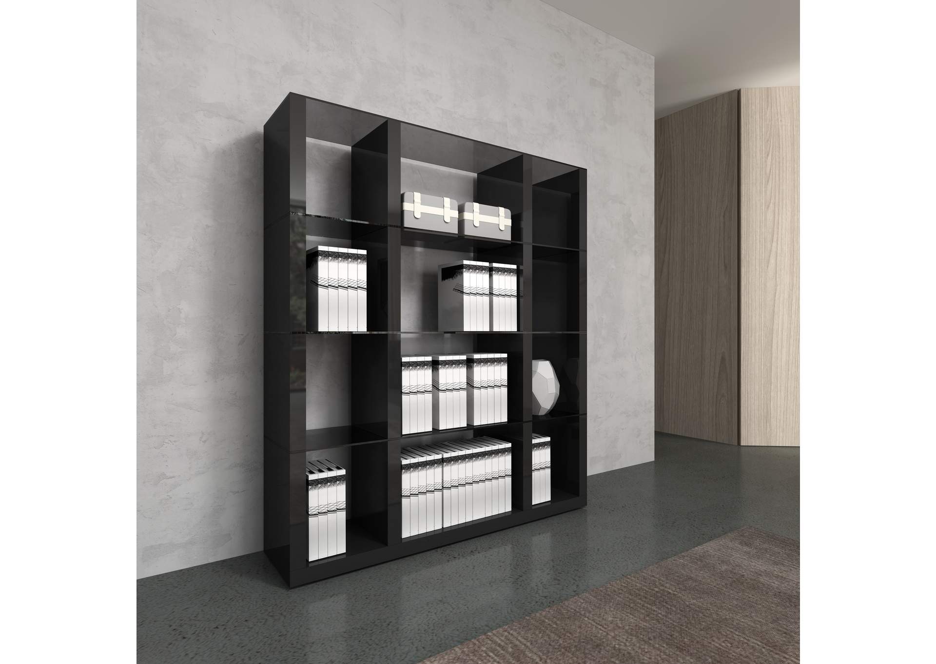 Cloud Wall Unit in Grey High Gloss,J&M Furniture