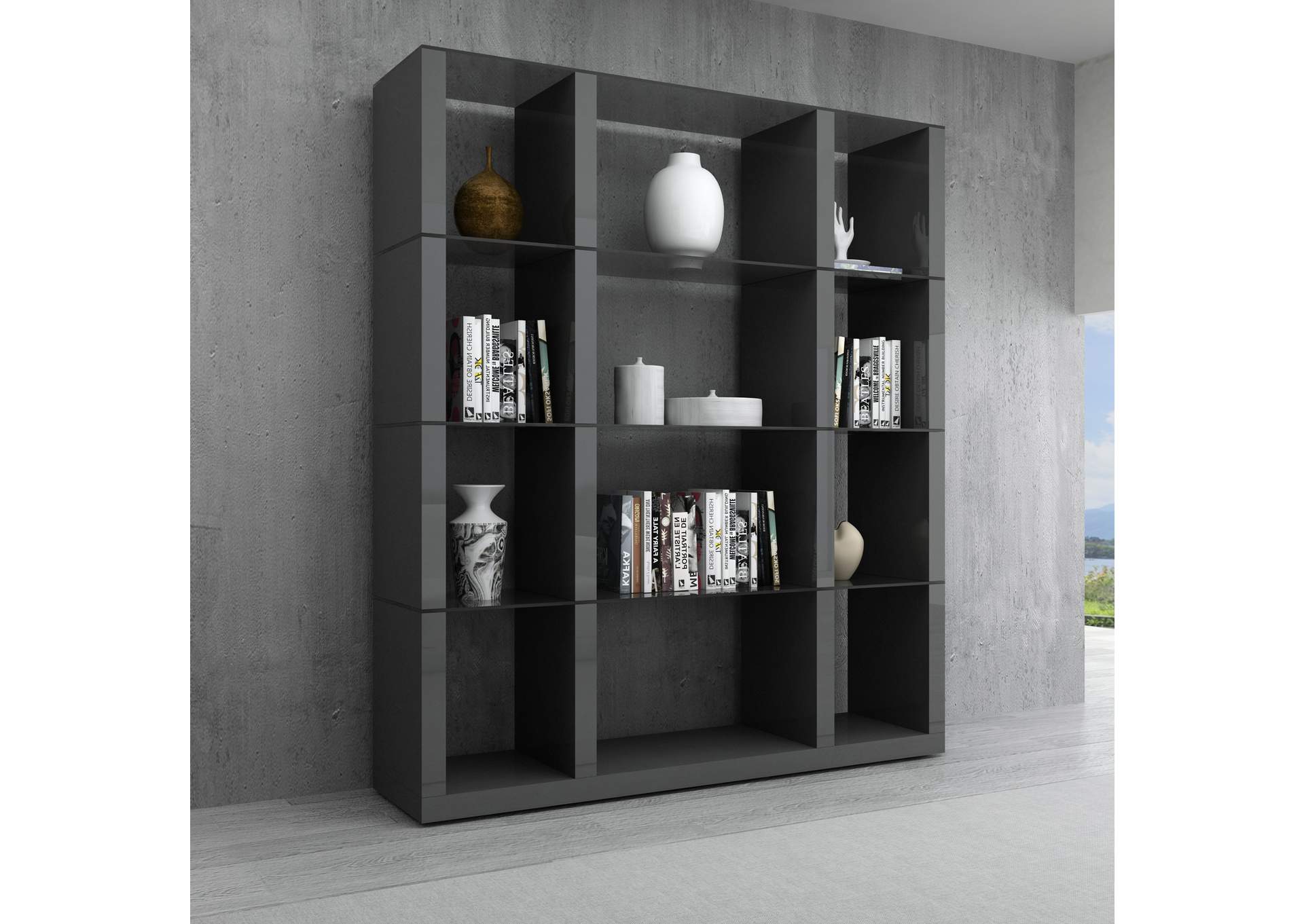 Cloud Wall Unit in Grey High Gloss,J&M Furniture