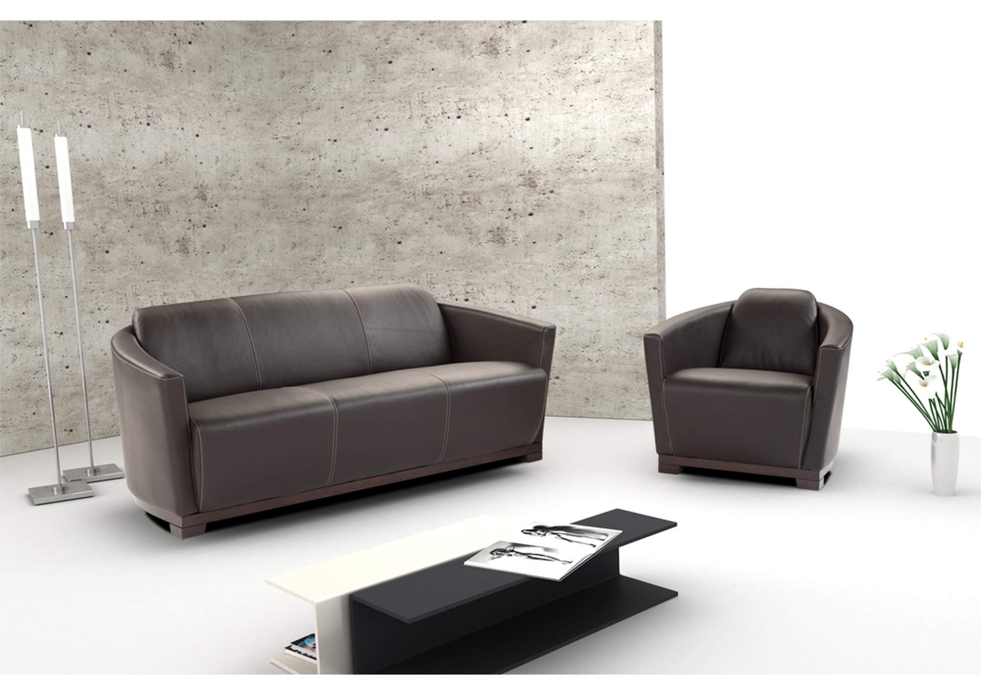 Hotel Sofa in Black Italian Leather,J&M Furniture