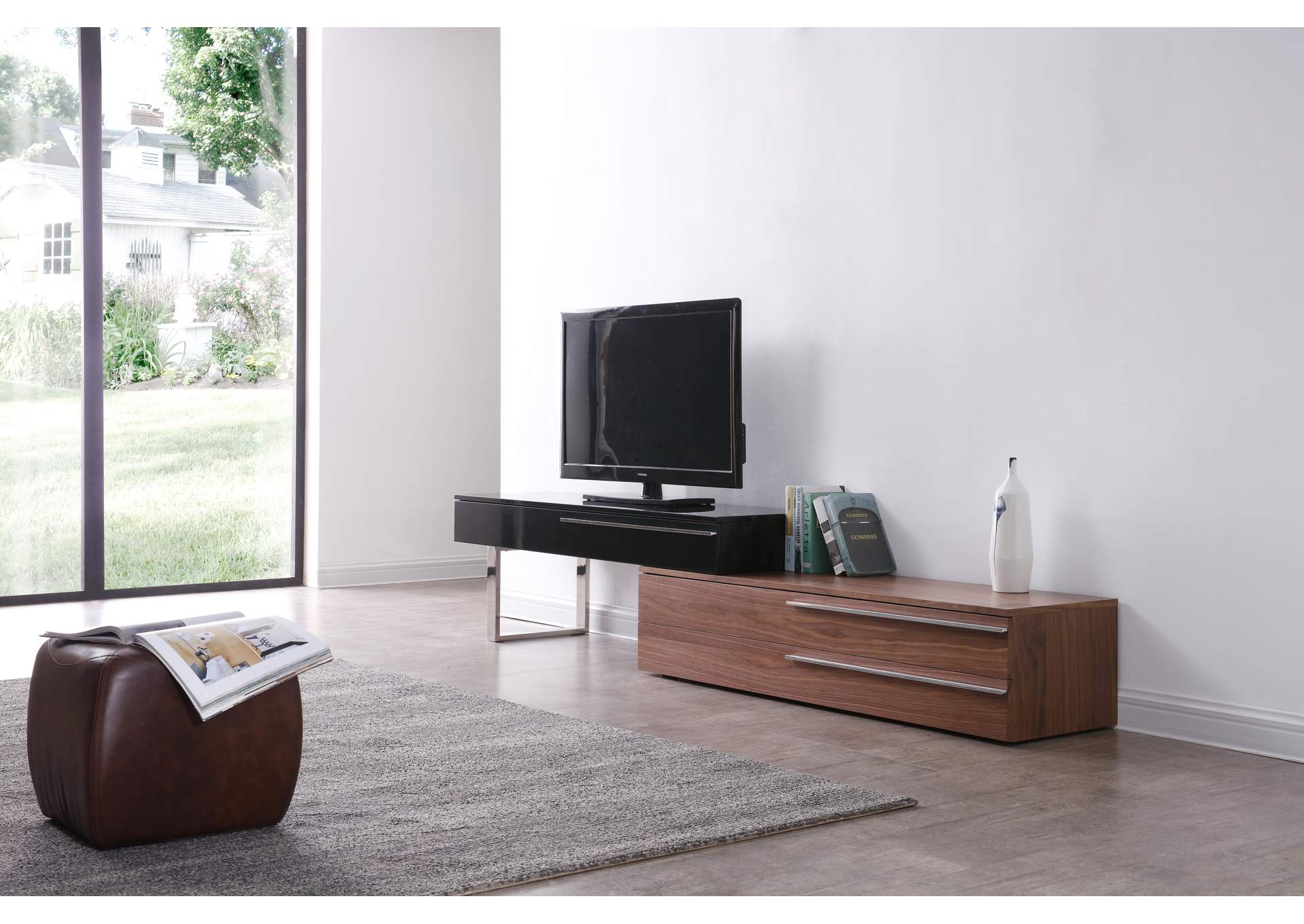 Walnut & Black CE Hudson TV Base,J&M Furniture