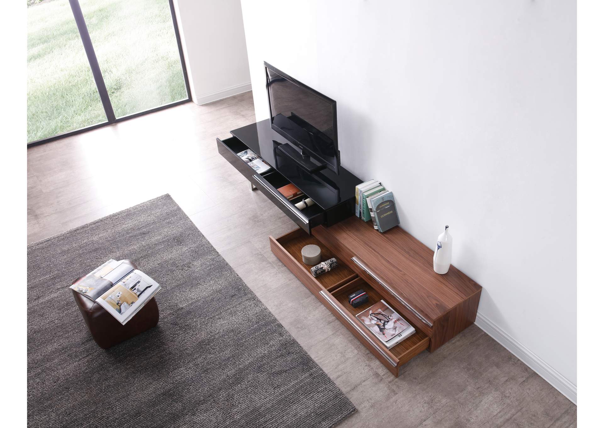 Walnut & Black CE Hudson TV Base,J&M Furniture