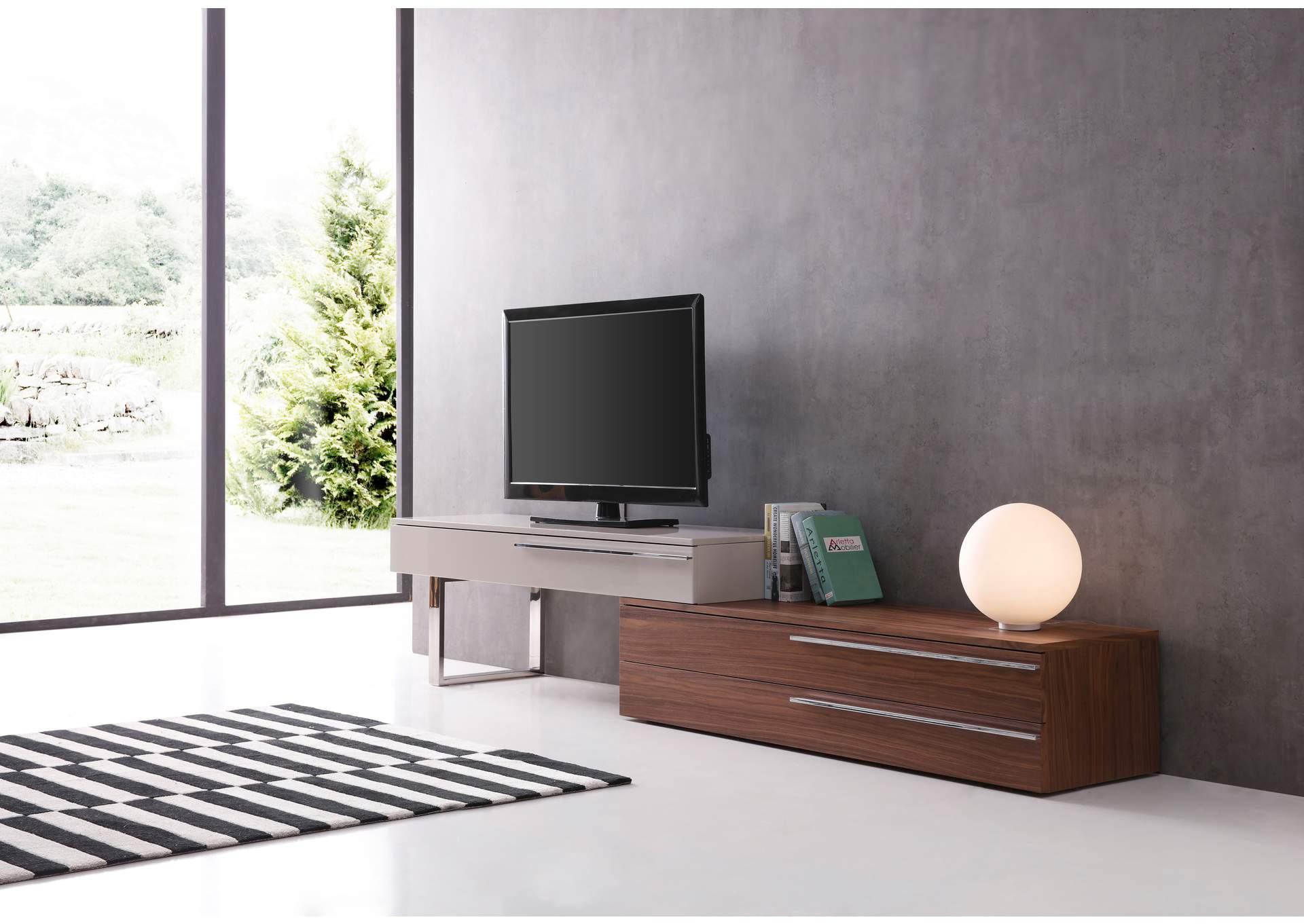 Walnut & Taupe CE Hudson TV Base,J&M Furniture