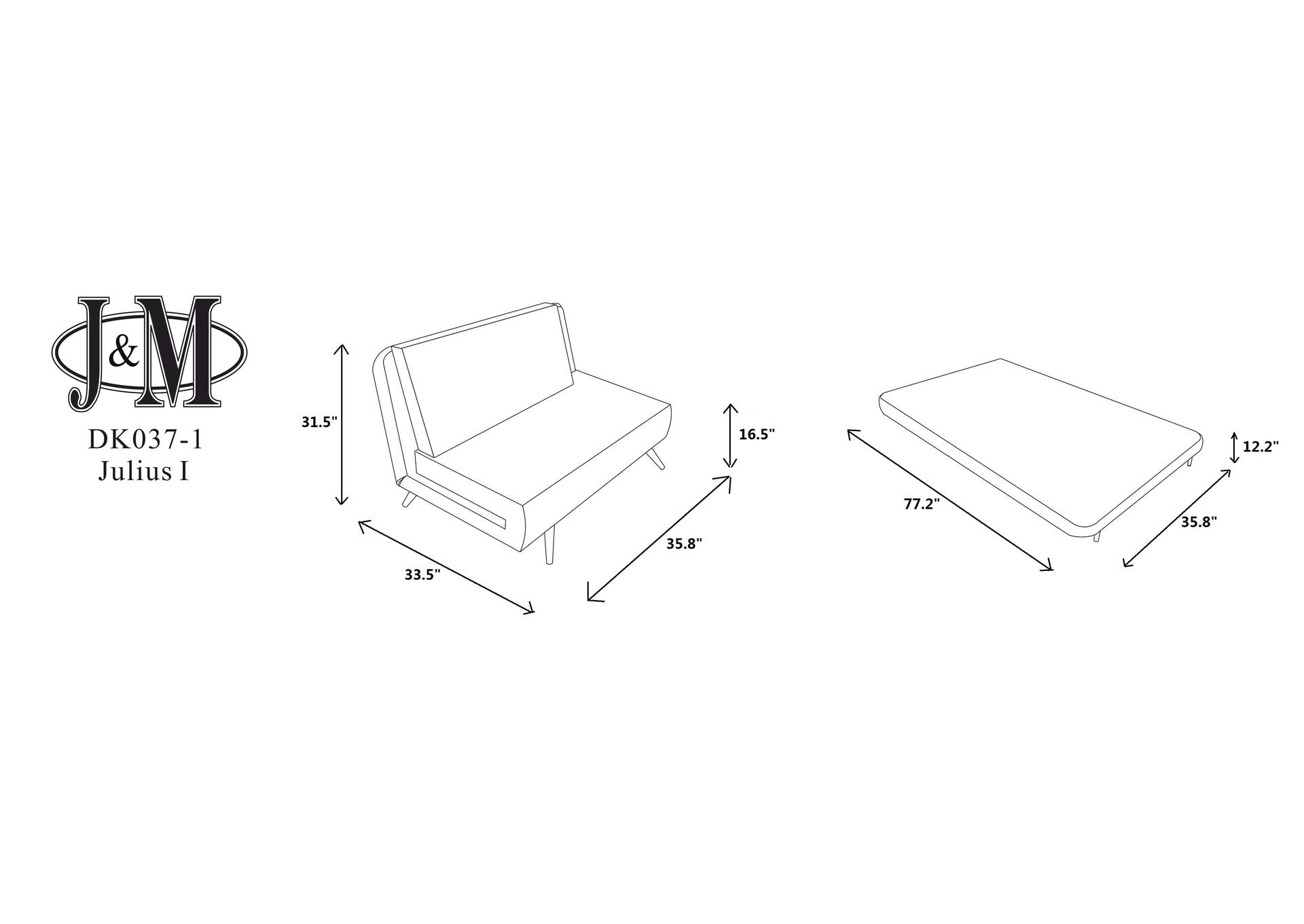 Julius Single Sofa Bed,J&M Furniture