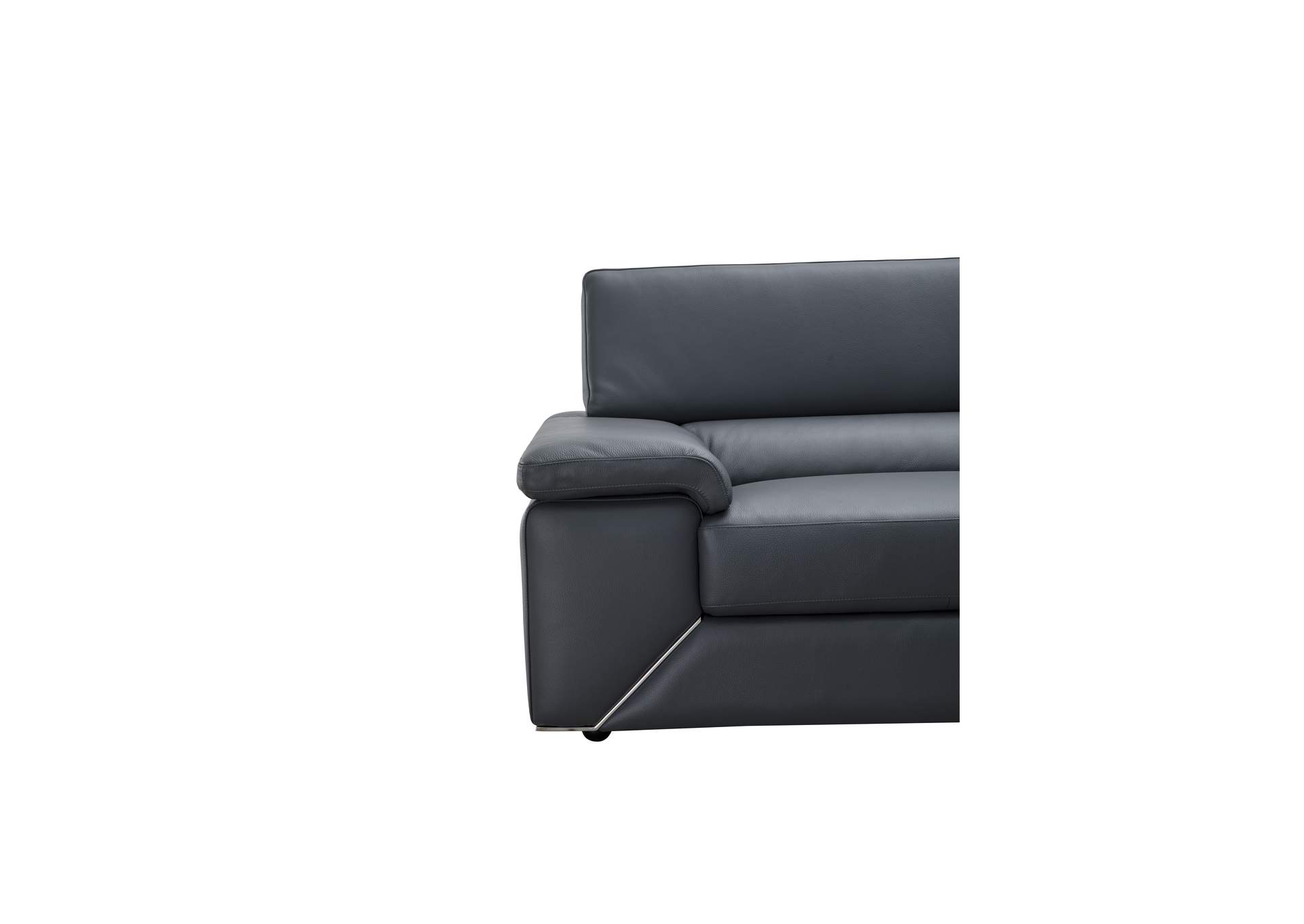 Kobe Right Facing Leather Sectional in Blue Grey,J&M Furniture