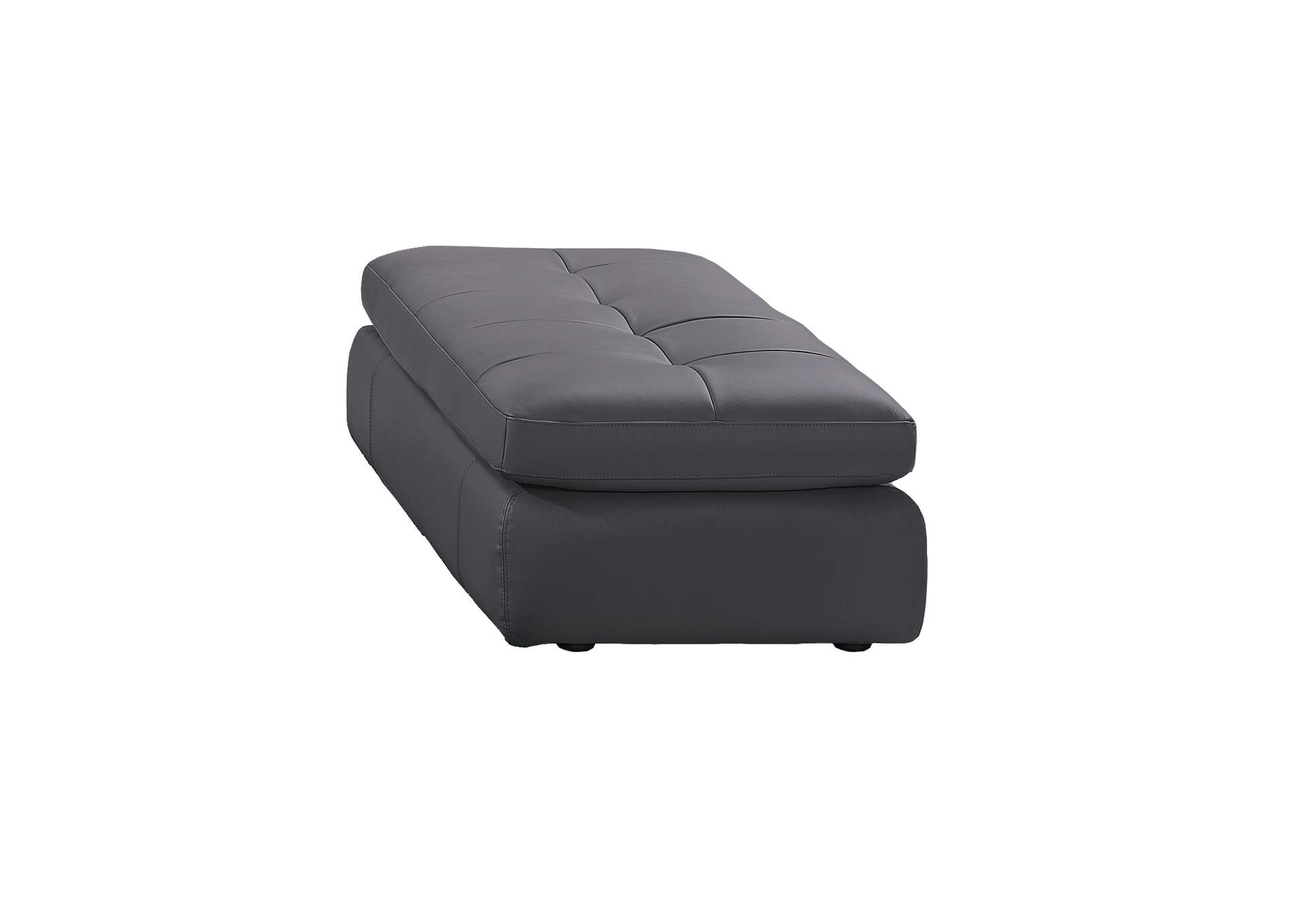 397 Italian Leather Ottoman in Grey Color,J&M Furniture