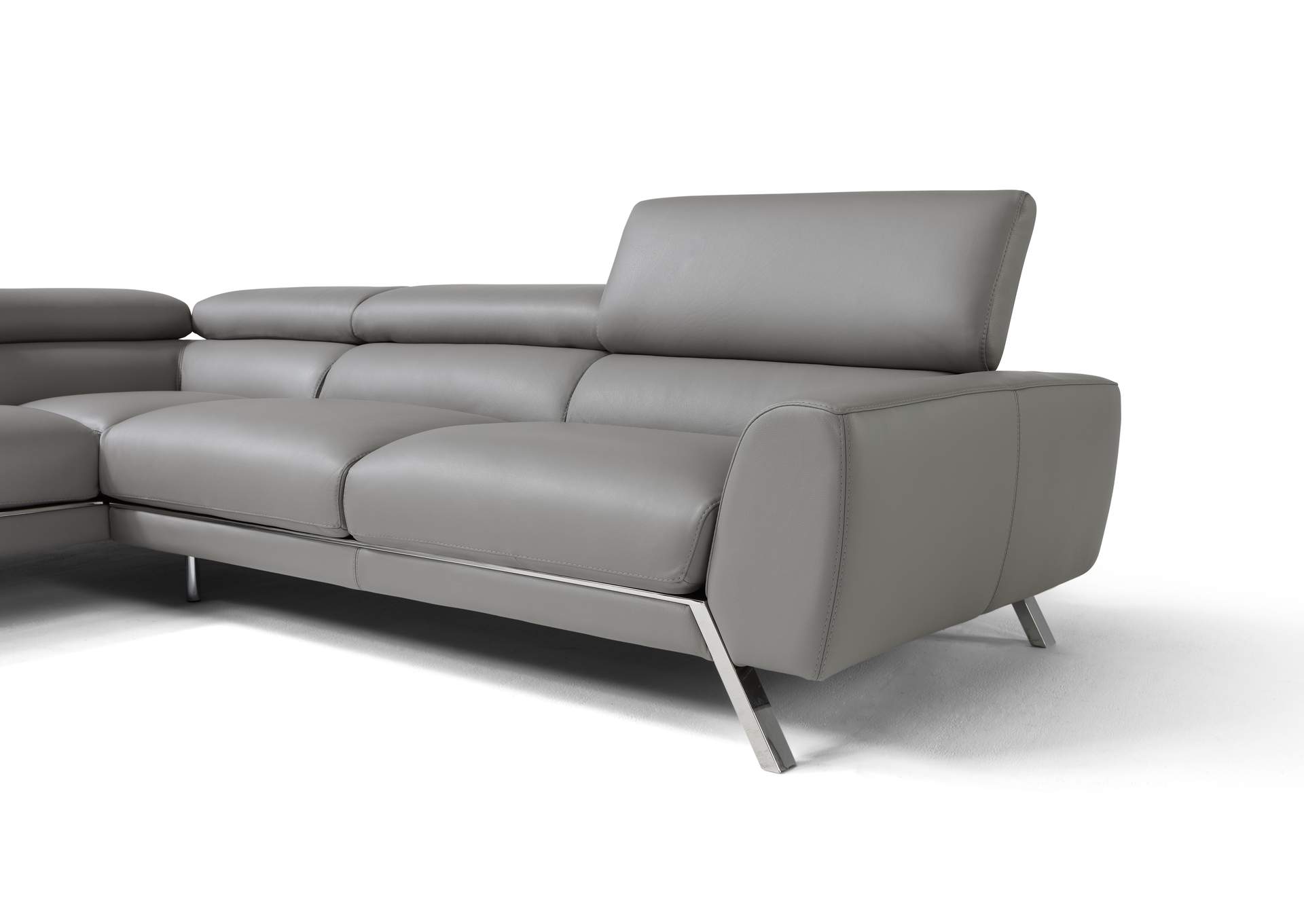 Mood Grey Leather Sectional Left Hand Facing,J&M Furniture