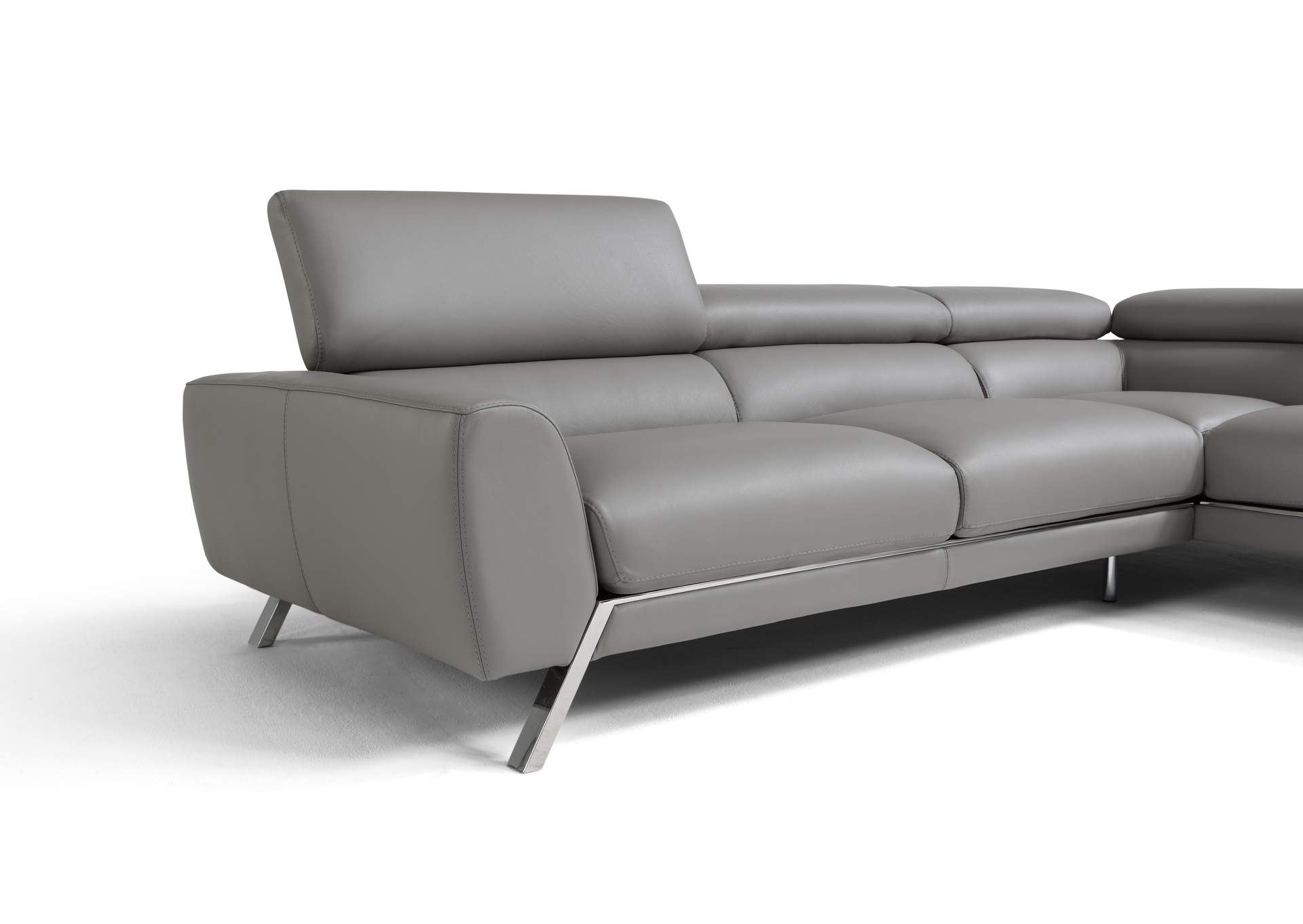 Mood Grey Leather Sectional Right Hand Facing,J&M Furniture