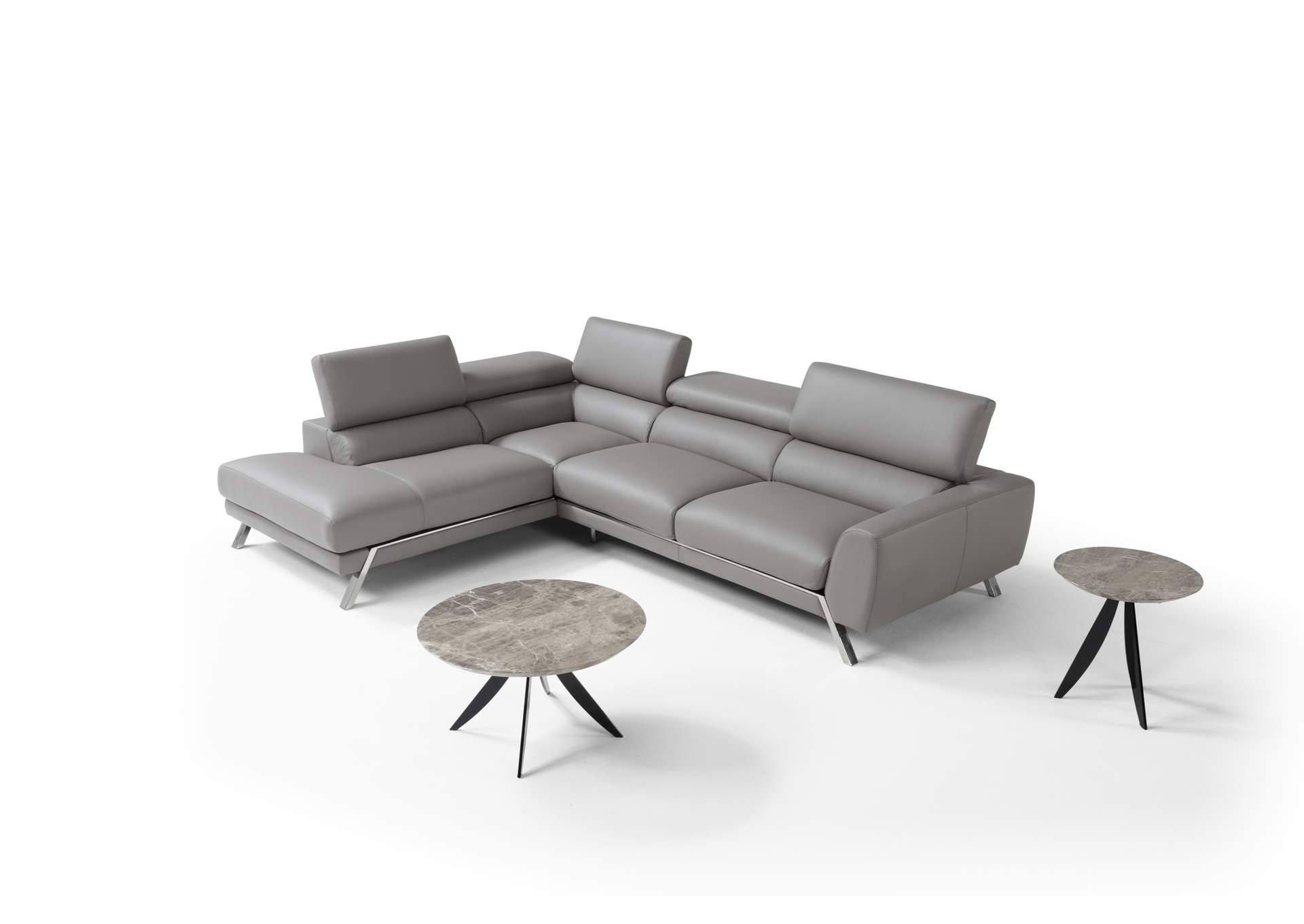 Mood Grey Leather Sectional Left Hand Facing,J&M Furniture