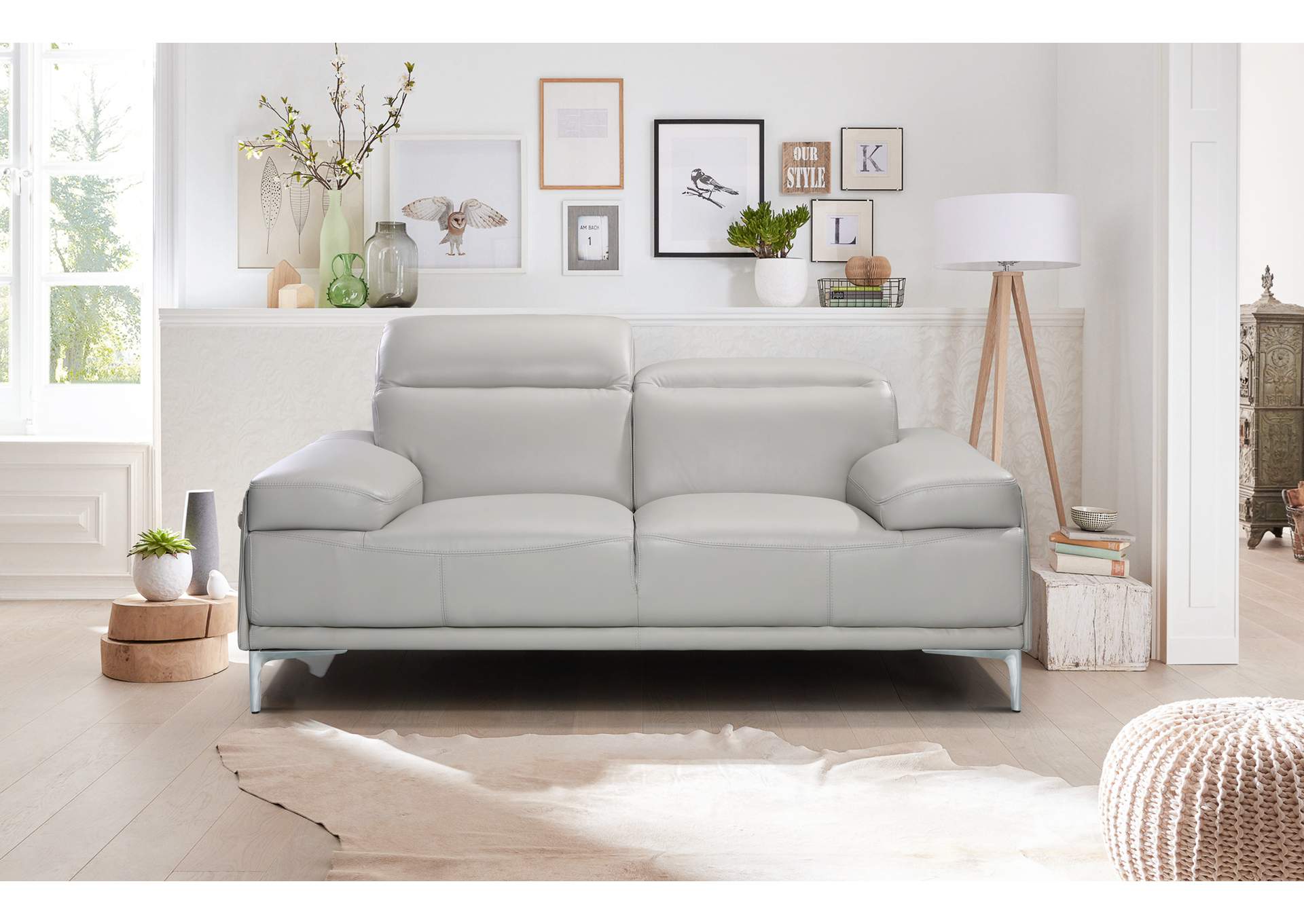 Nicolo Love Seat in Light Grey,J&M Furniture