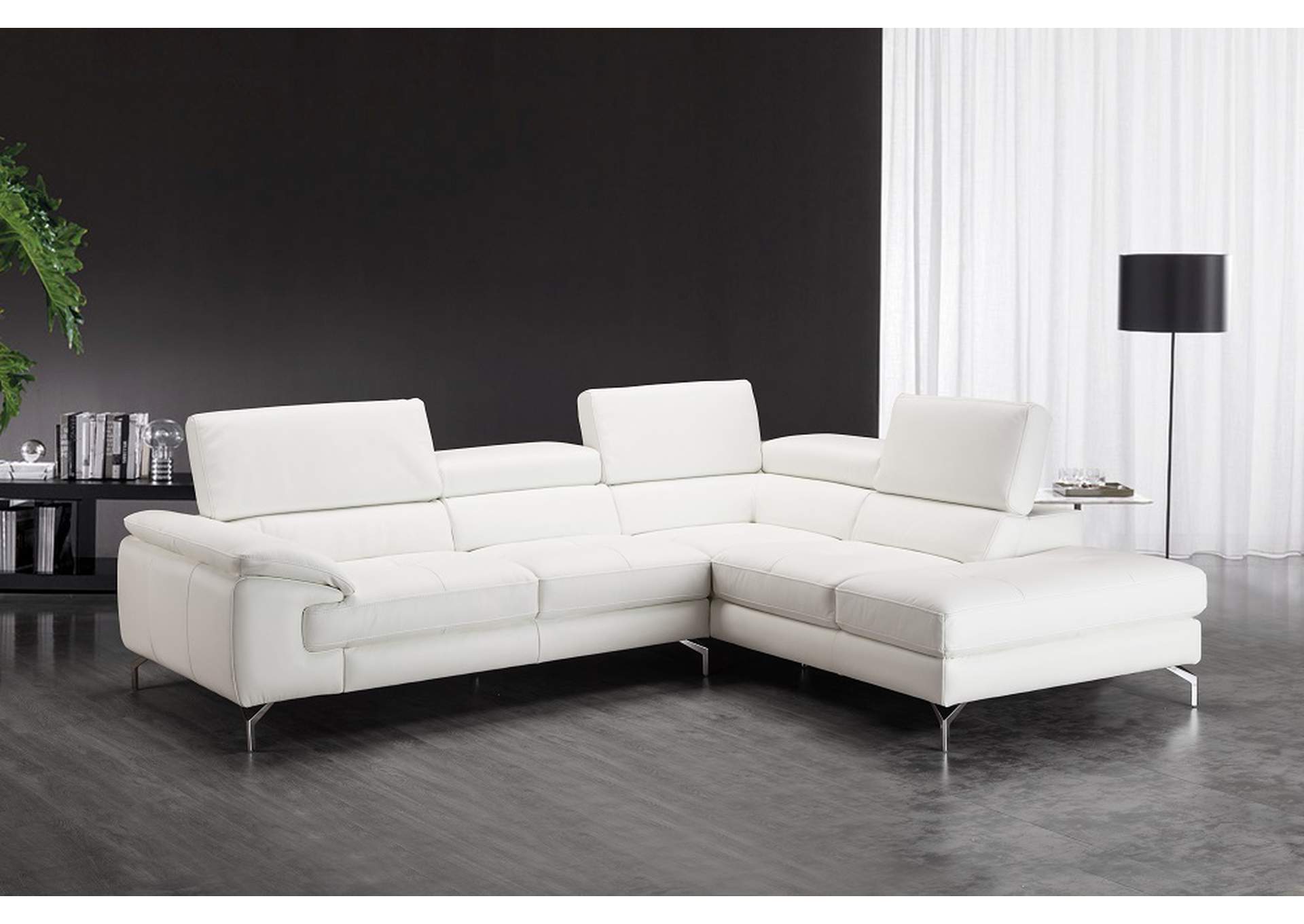 Nila Premium Leather Sectional In Right Facing Chaise,J&M Furniture