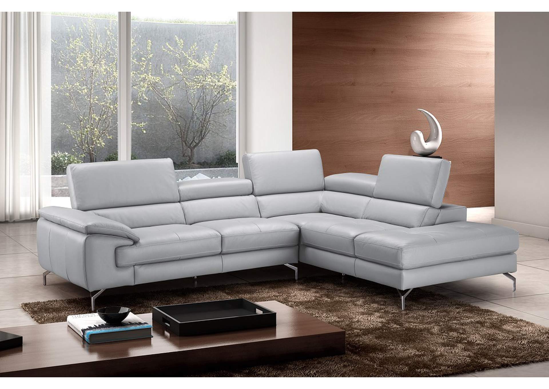 Olivia Premium Leather Sectional In Right Facing Chaise,J&M Furniture