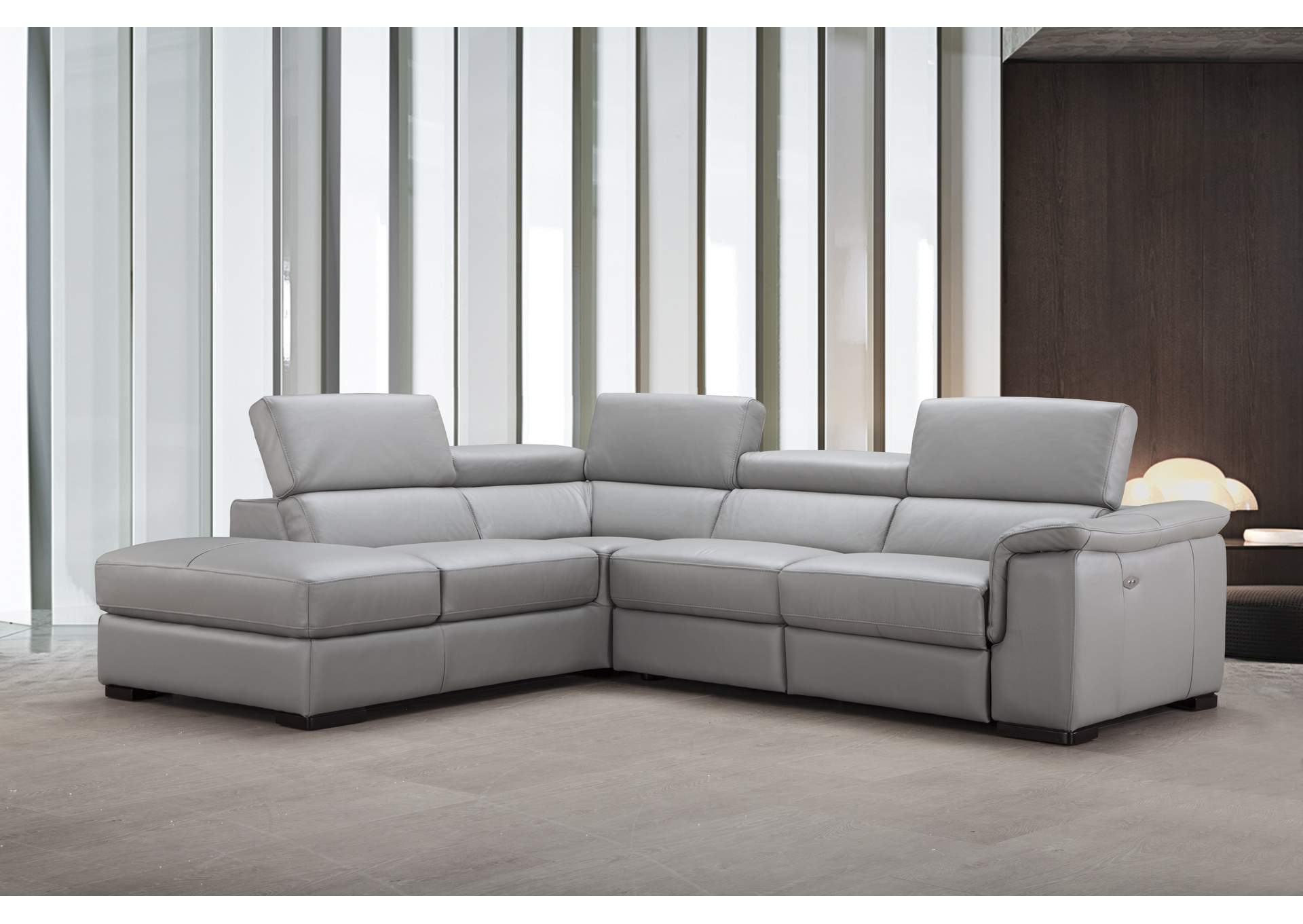 Perla Premium Leather Sectional in Left Hand Facing Chaise,J&M Furniture