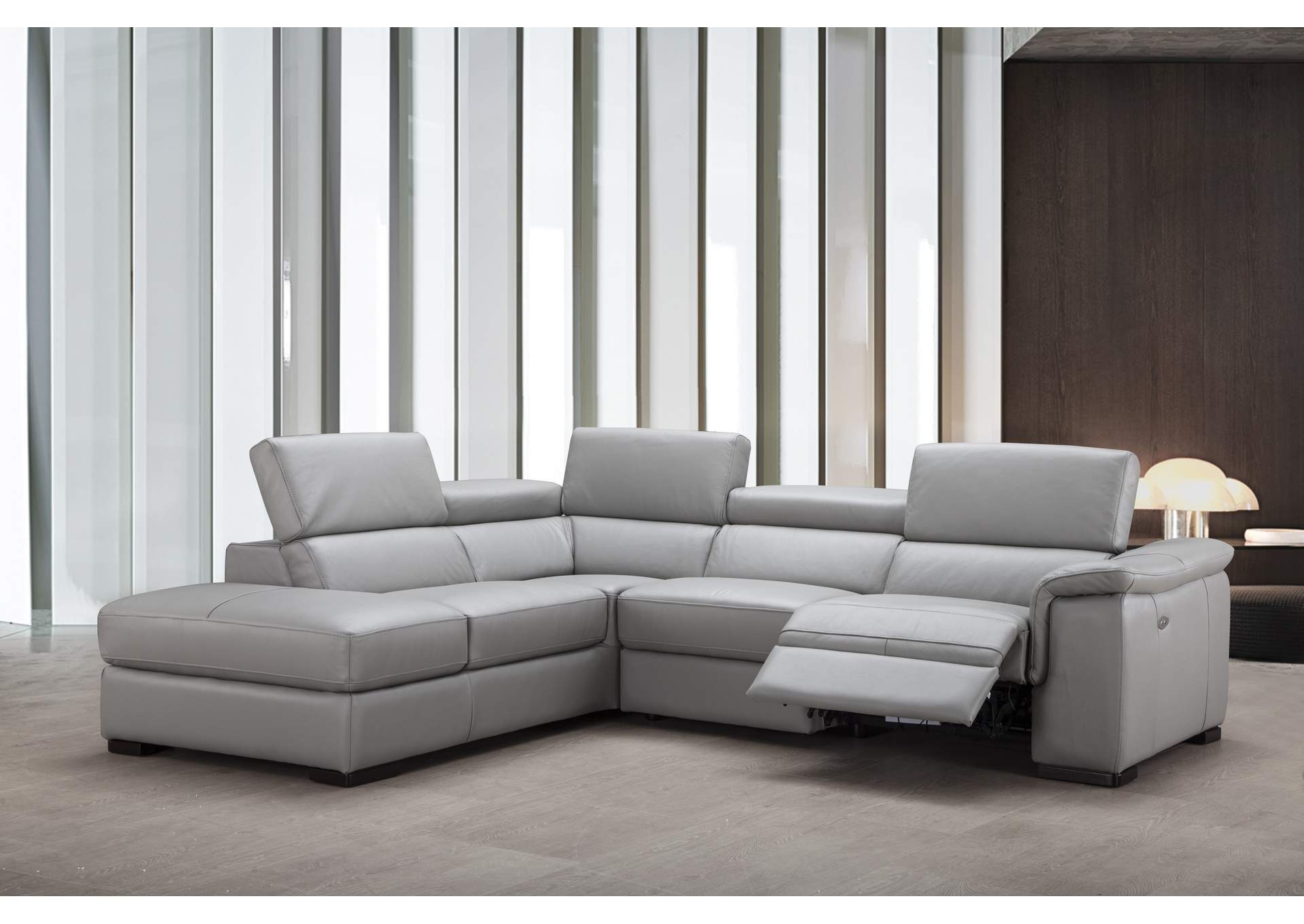 Perla Premium Leather Sectional in Left Hand Facing Chaise,J&M Furniture