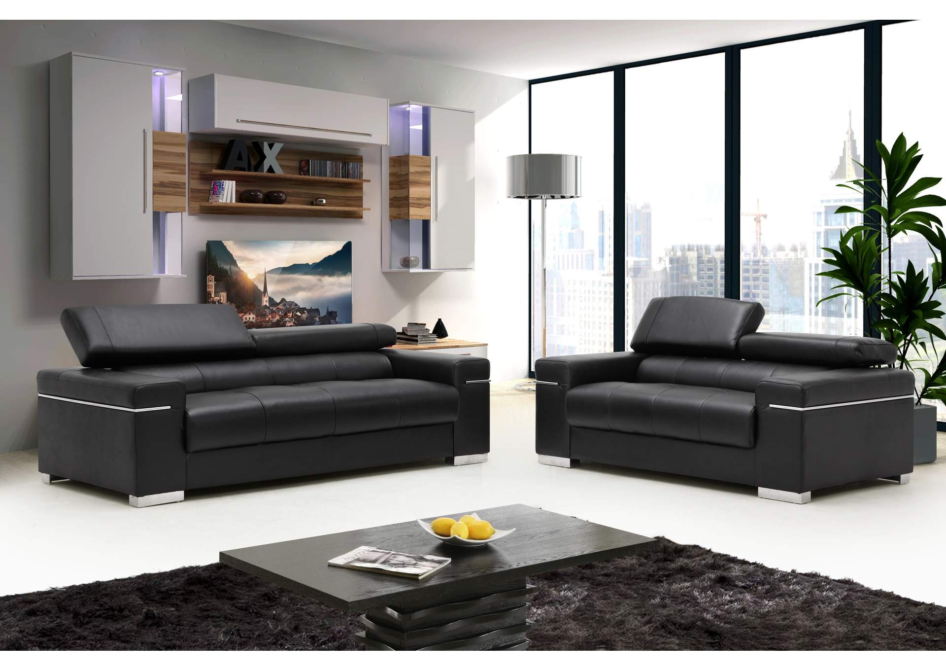 Black Soho Sofa & Loveseat,J&M Furniture