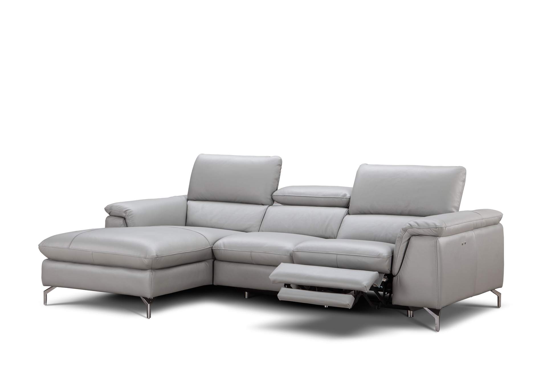 Serena Premium Leather Sectional in Left Hand Facing Chaise,J&M Furniture