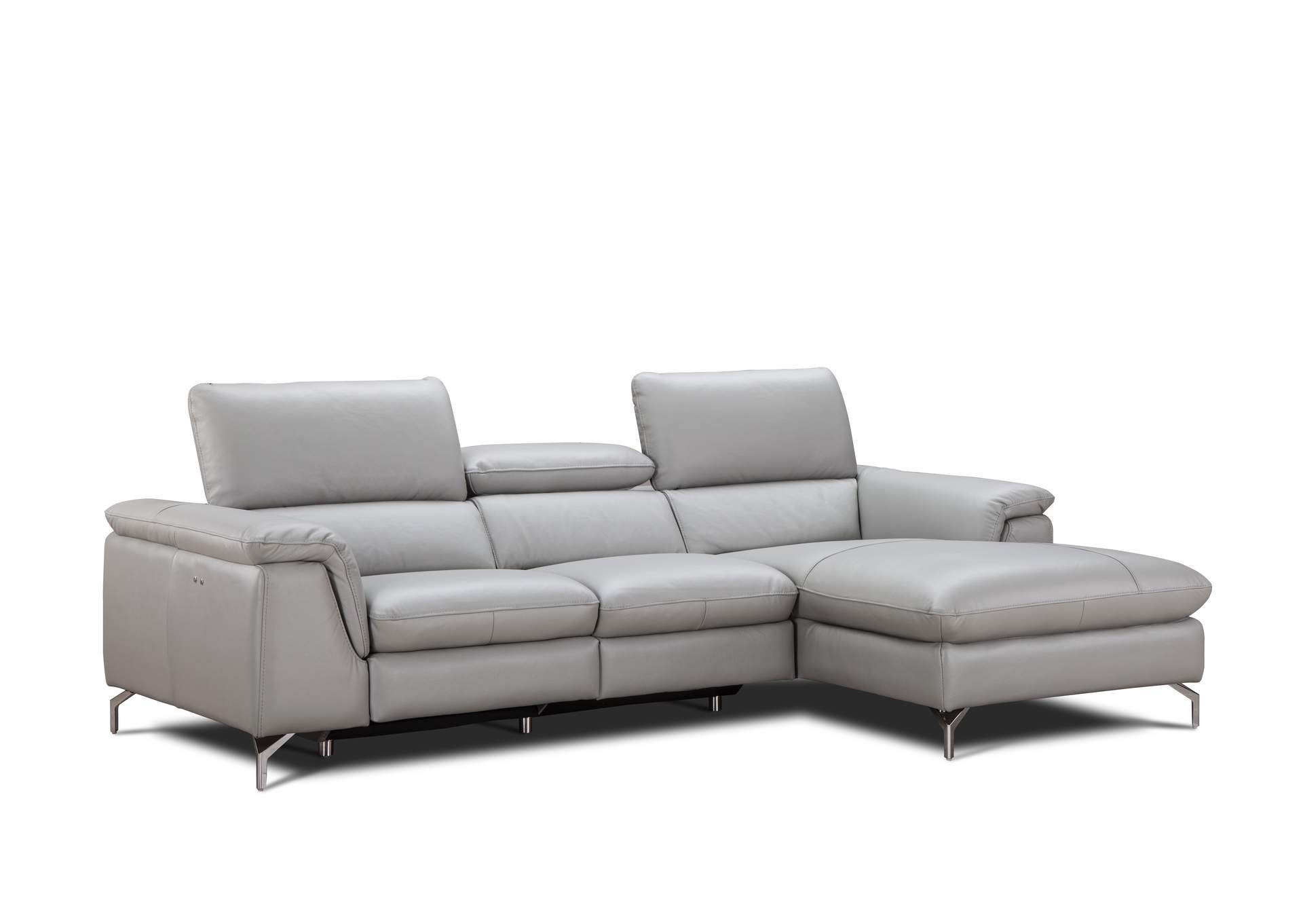 Serena Premium Leather Sectional in Right Hand Facing Chaise,J&M Furniture