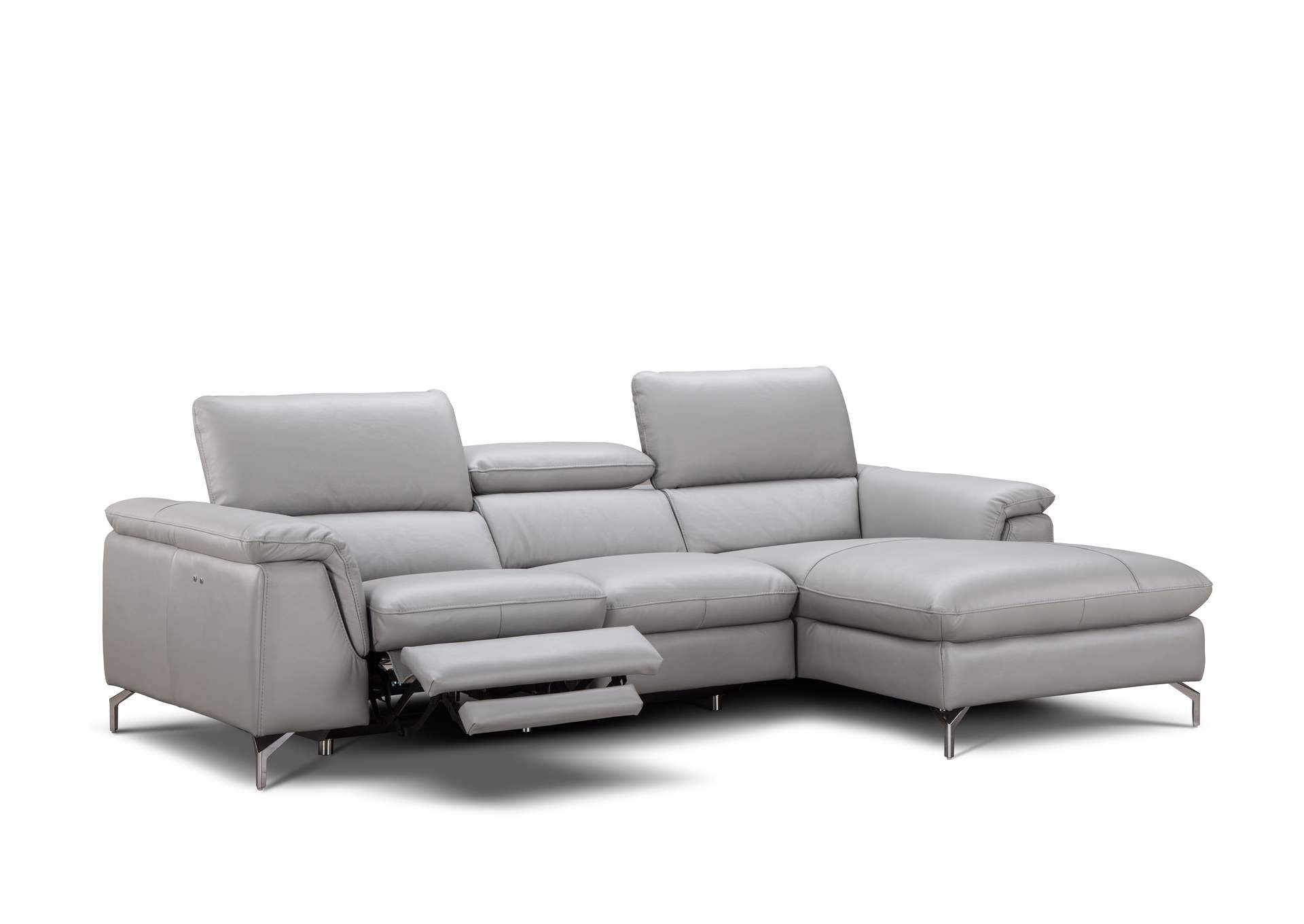 Serena Premium Leather Sectional in Right Hand Facing Chaise,J&M Furniture