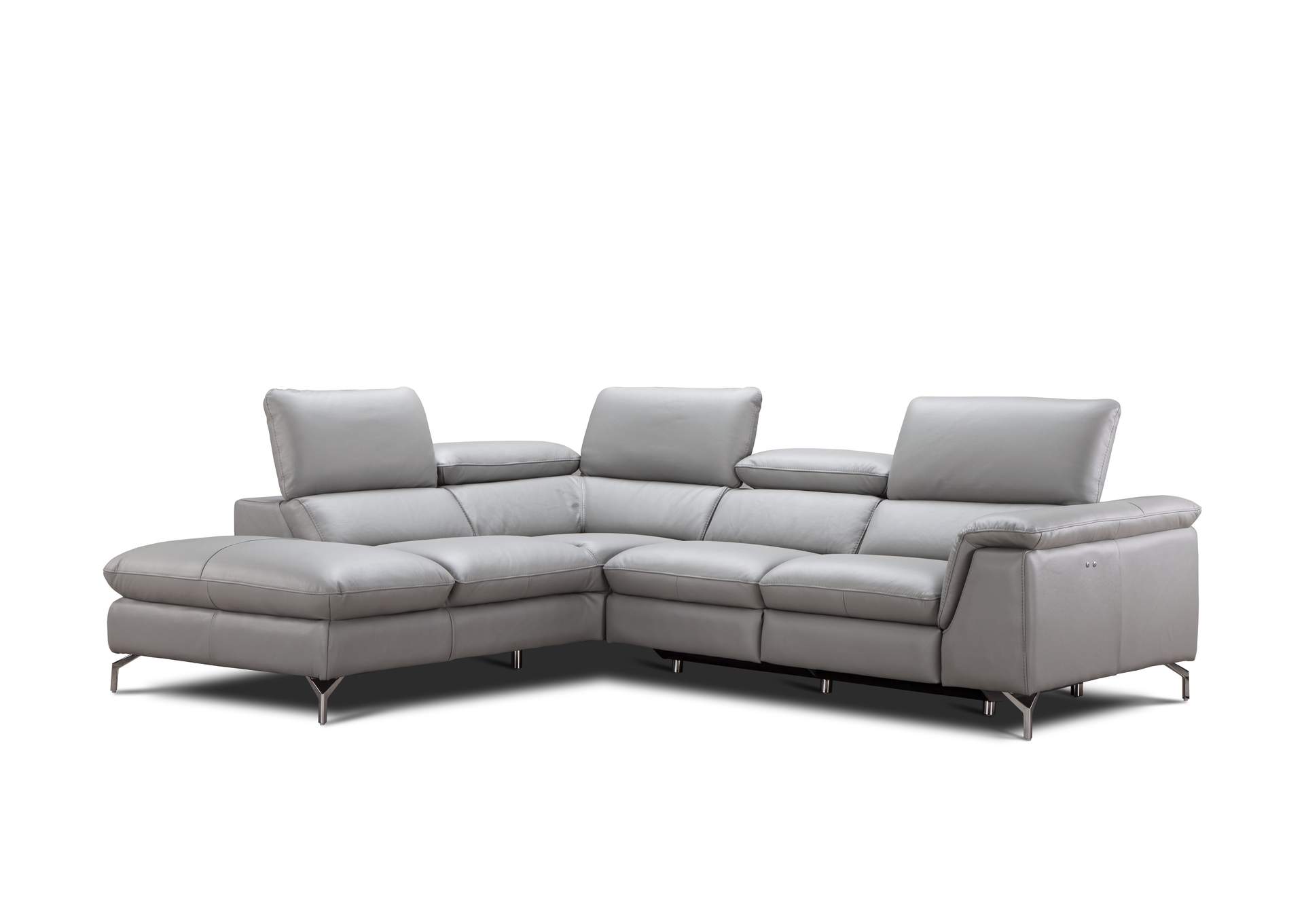 Viola Premium Leather Sectional in Left Hand Facing Chaise,J&M Furniture