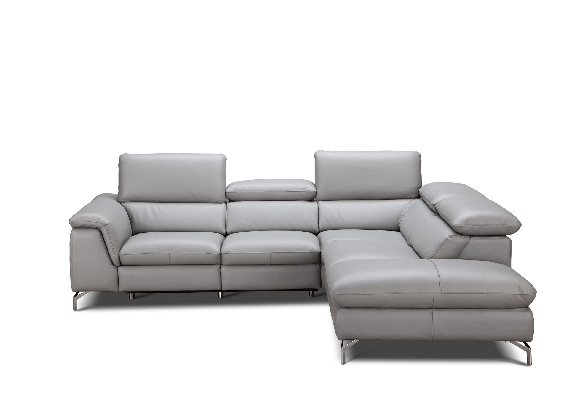 Viola Premium Leather Sectional in Right Hand Facing Chaise,J&M Furniture