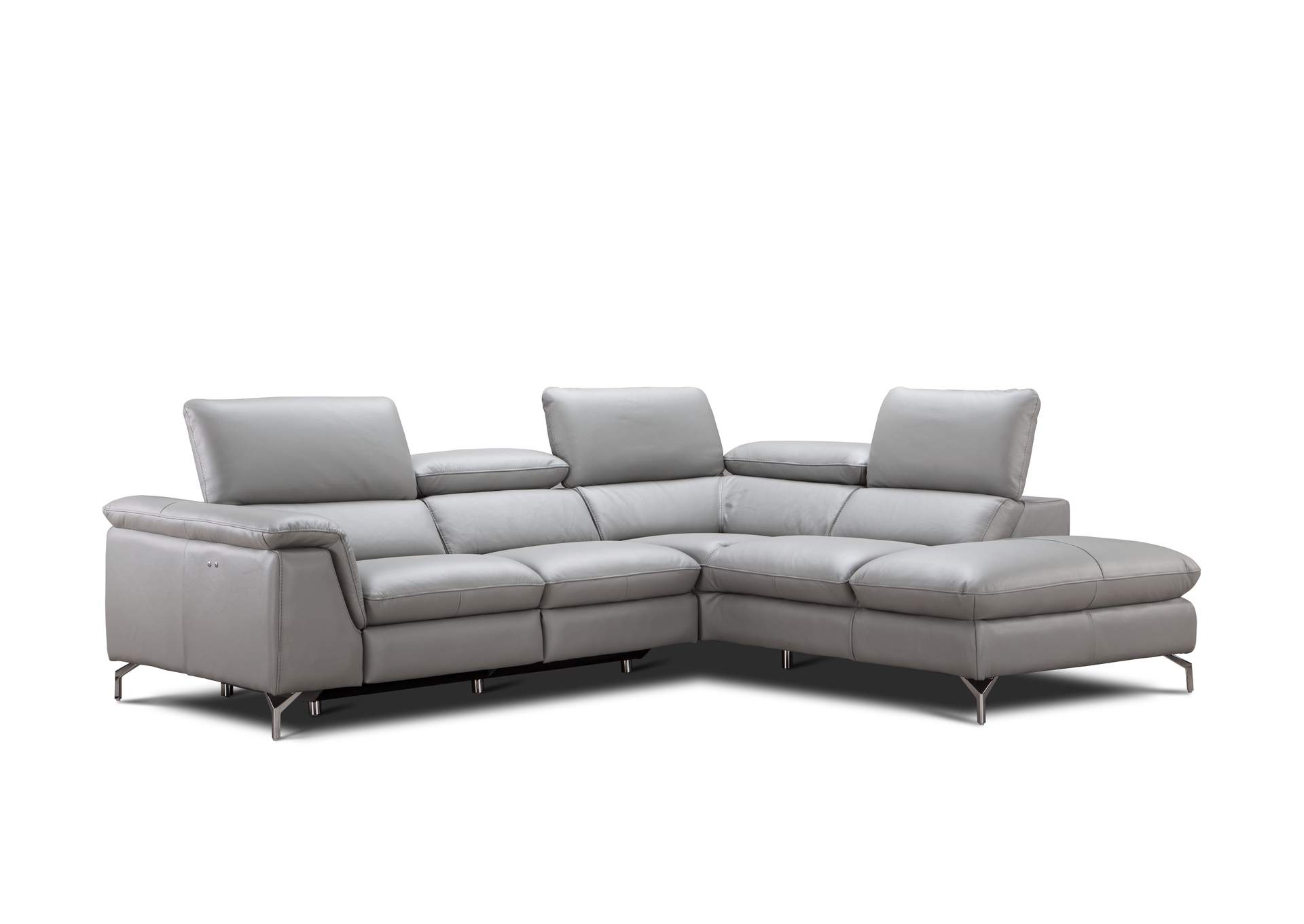 Viola Premium Leather Sectional in Right Hand Facing Chaise,J&M Furniture