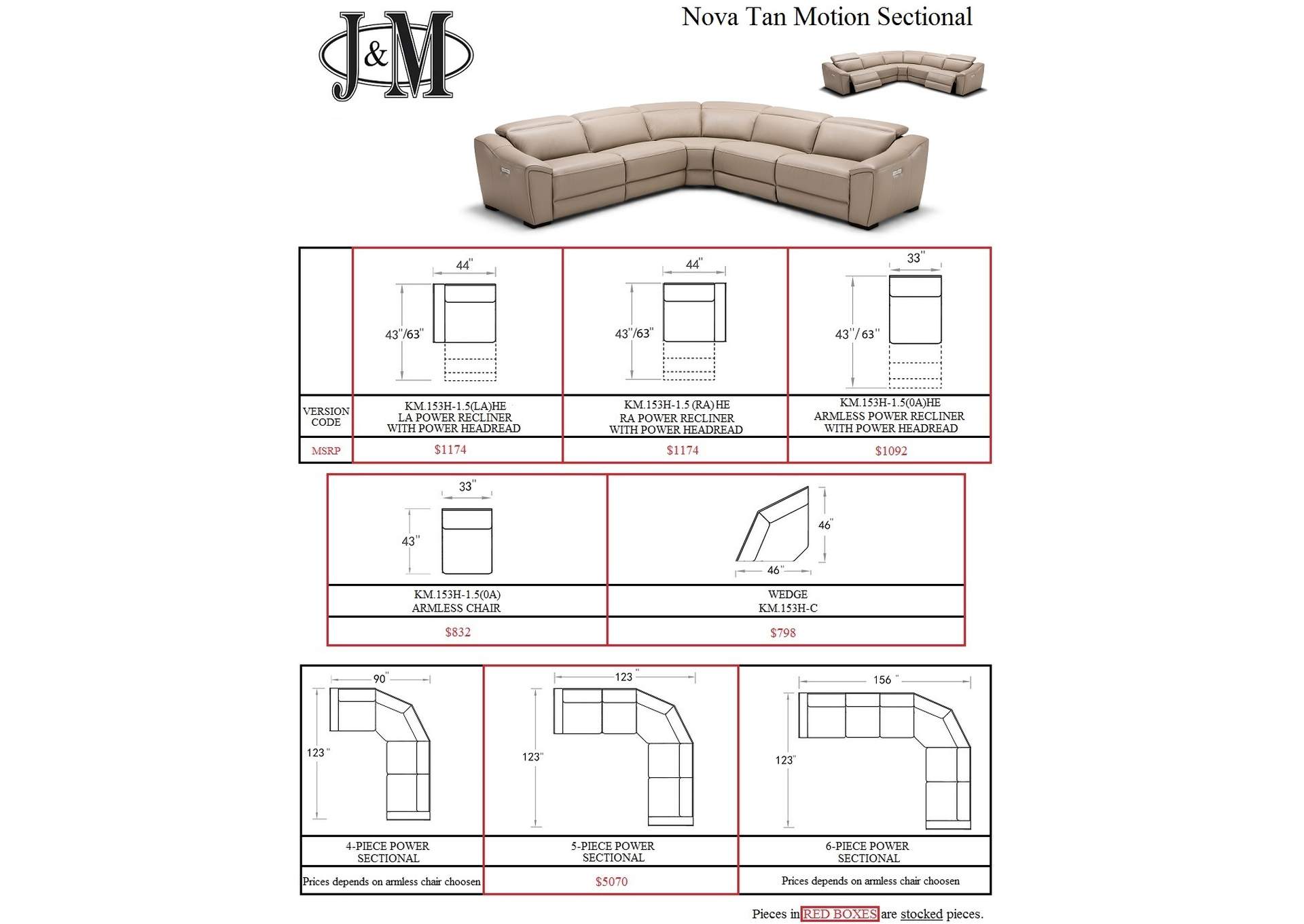 Nova Motion Sectional In Tan,J&M Furniture