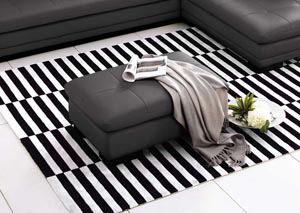 Image for 625 Italian Leather Ottoman in Grey