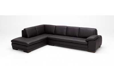 Image for 625 Italian Leather Sectional Brown In Left Hand Facing