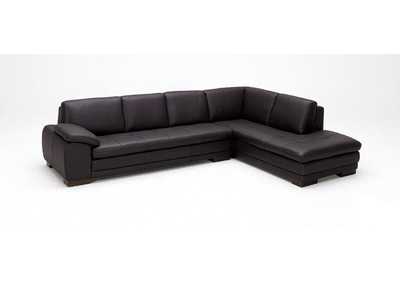 Image for 625 Italian Leather Sectional Brown In Right Hand Facing