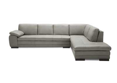 Image for 625 Italian Leather Sectional Grey In Right Hand Facing
