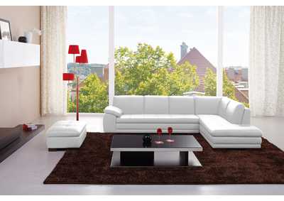Image for 625 Italian Leather Sectional White In Right Hand Facing