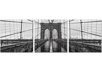 Image for Black & Grey & White Wall Art - Brooklyn Bridge Classic