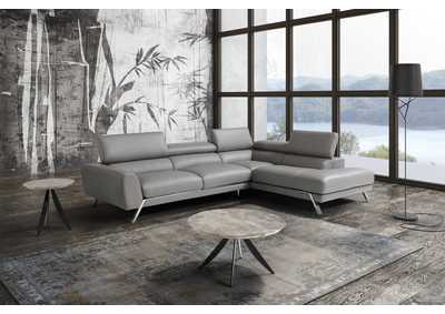 Image for Mood Grey Leather Sectional Right Hand Facing