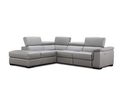 Image for Perla Premium Leather Sectional in Left Hand Facing Chaise