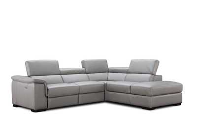 Image for Perla Premium Leather Sectional in Right Hand Facing Chaise