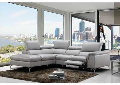 Image for Viola Premium Leather Sectional in Left Hand Facing Chaise