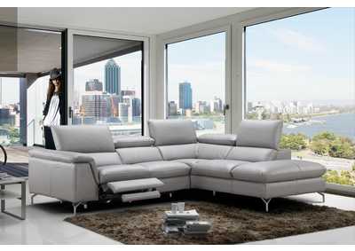 Image for Viola Premium Leather Sectional in Right Hand Facing Chaise