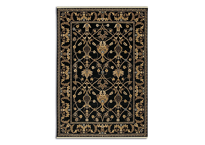 William Morris Black Area Rug - 2.6x12,Karastan