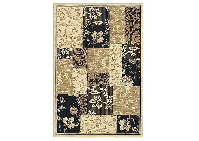 Jakarta    Batik       Ivory Black Area Rug - 8.6x11.6,Karastan