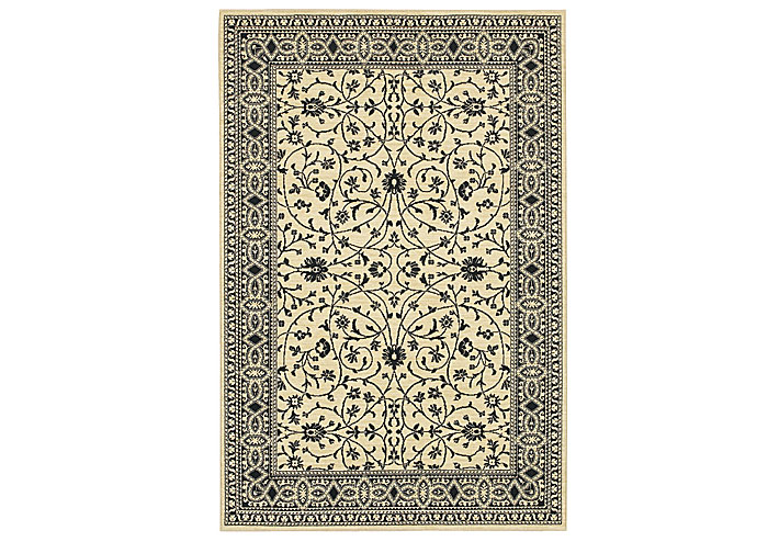 Kismet    Ivory Black Area Rug - 2.5x12,Karastan