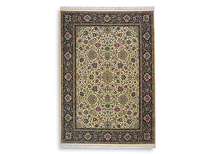 Ivory Indo-Kirman Area Rug - 5.9x9,Karastan