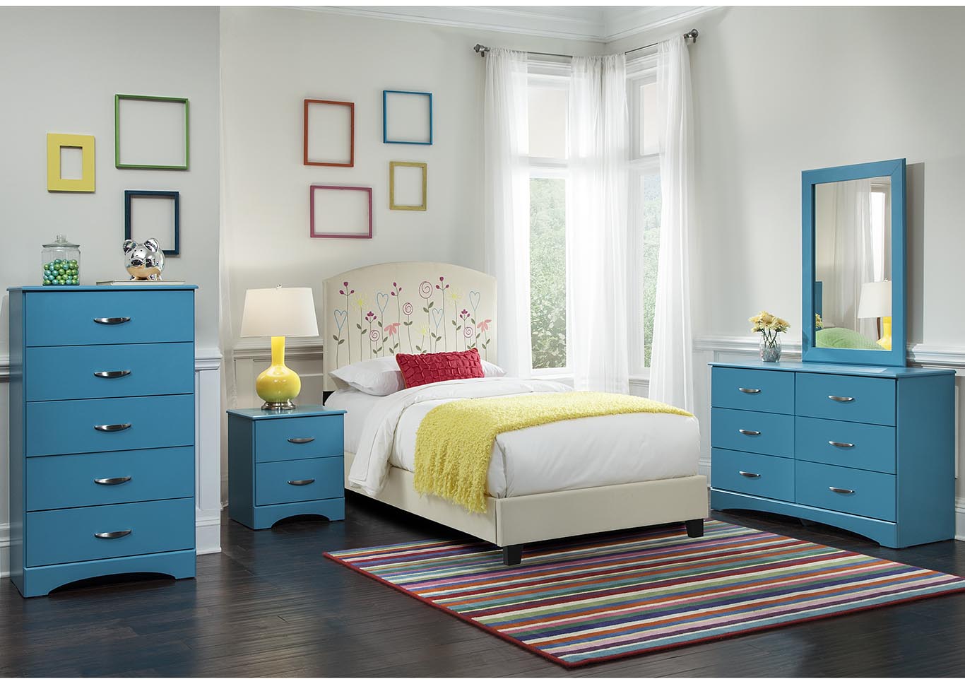 Turquoise 5 Drawer Chest,Kith