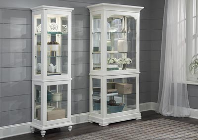 White Curio w/3 Tempered Glass Shelves