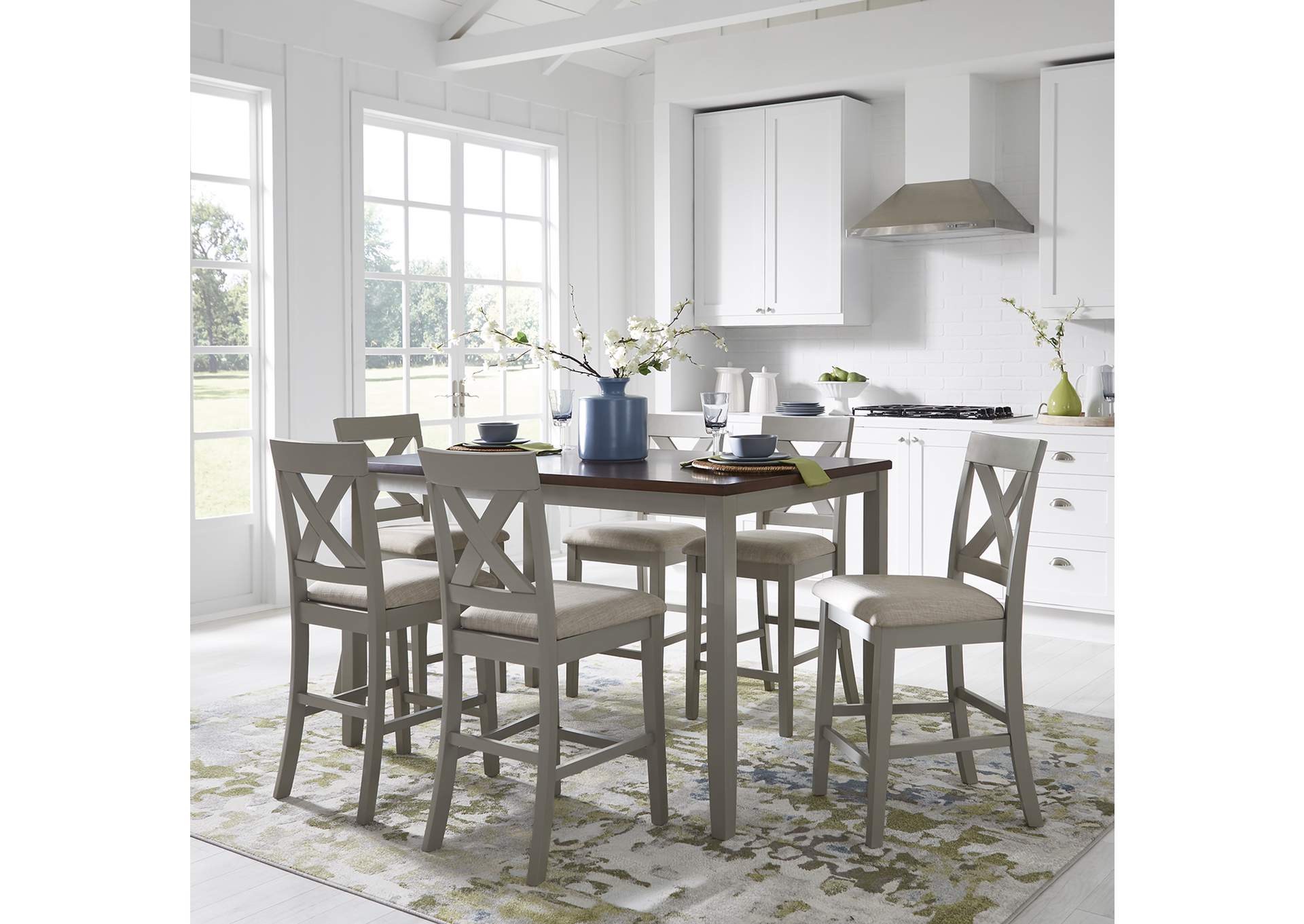 Thornton 7 Piece Gathering Table Set,Liberty