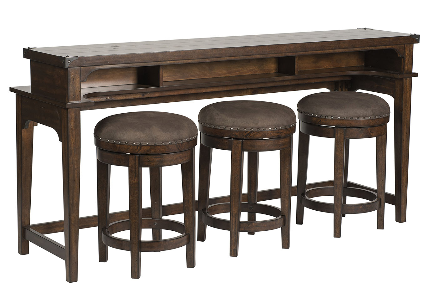 Aspen Skies 4 Piece Console Set (1 - Console 3 - Stools),Liberty