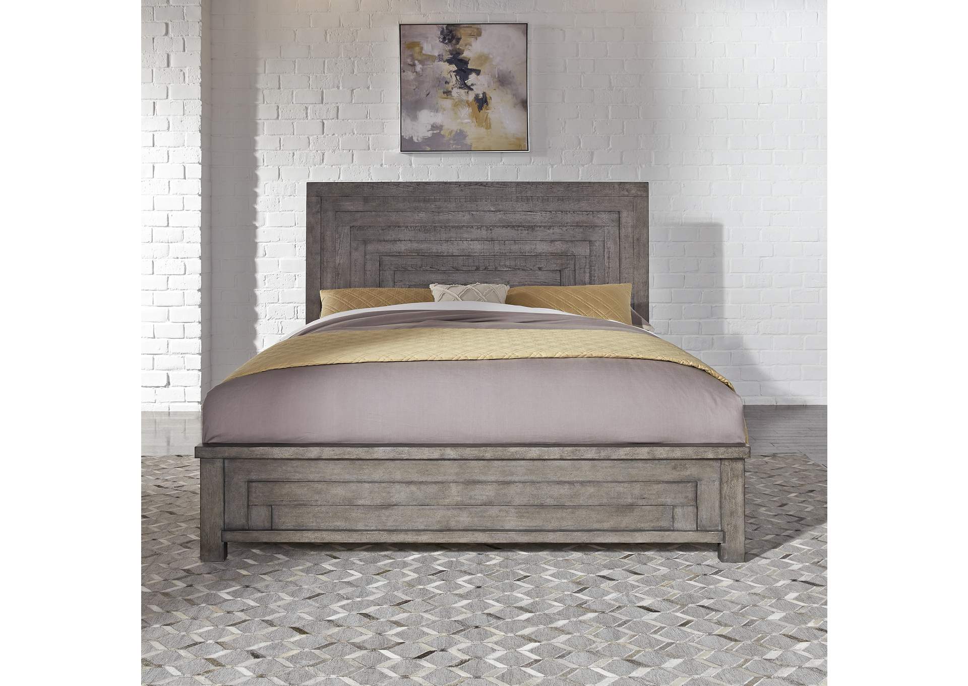 Modern Farmhouse Dusty Charcoal  Queen Panel Bed,Liberty