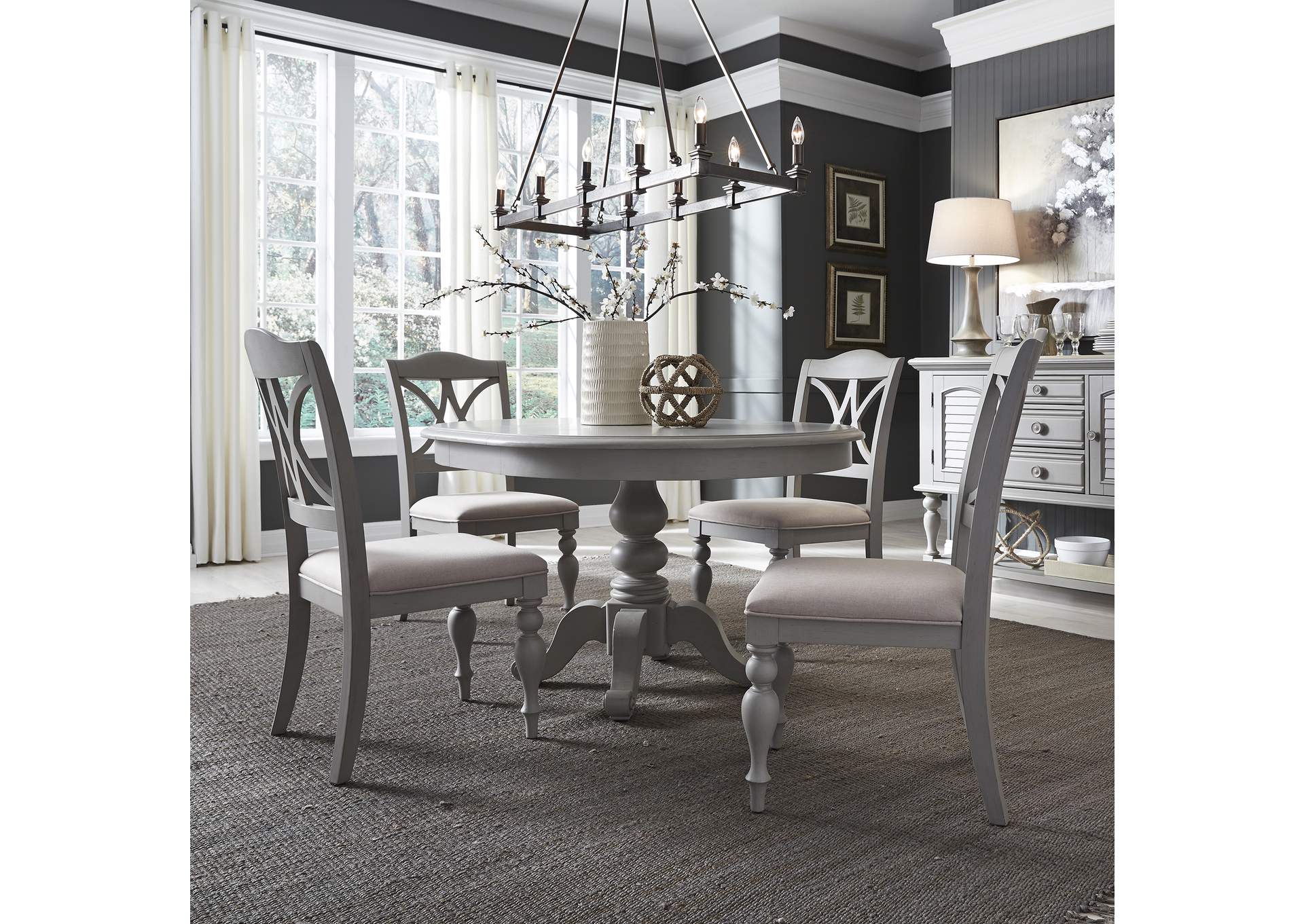 Summer House Gray Round Dining Table,Liberty