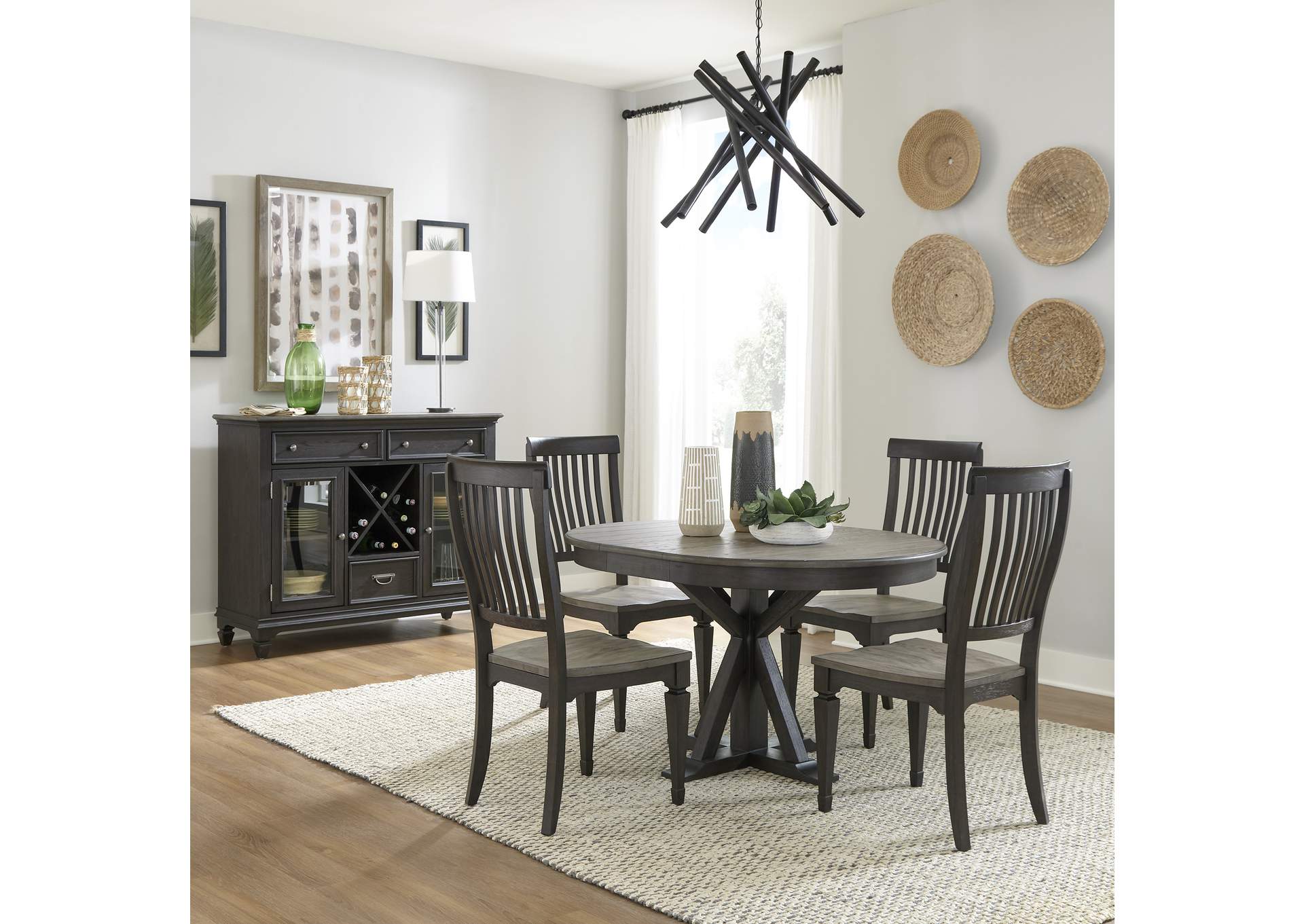 Allyson Park 5 Piece Pedestal Table Set,Liberty