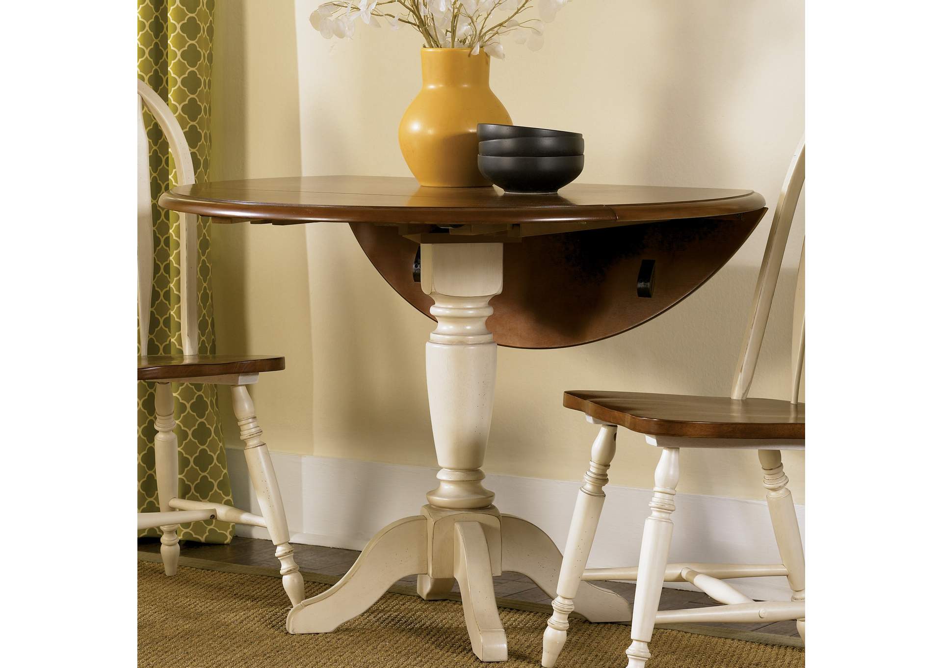Low Country Sand Drop Leaf Pedestal Table,Liberty